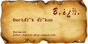 Bertók Ákos névjegykártya